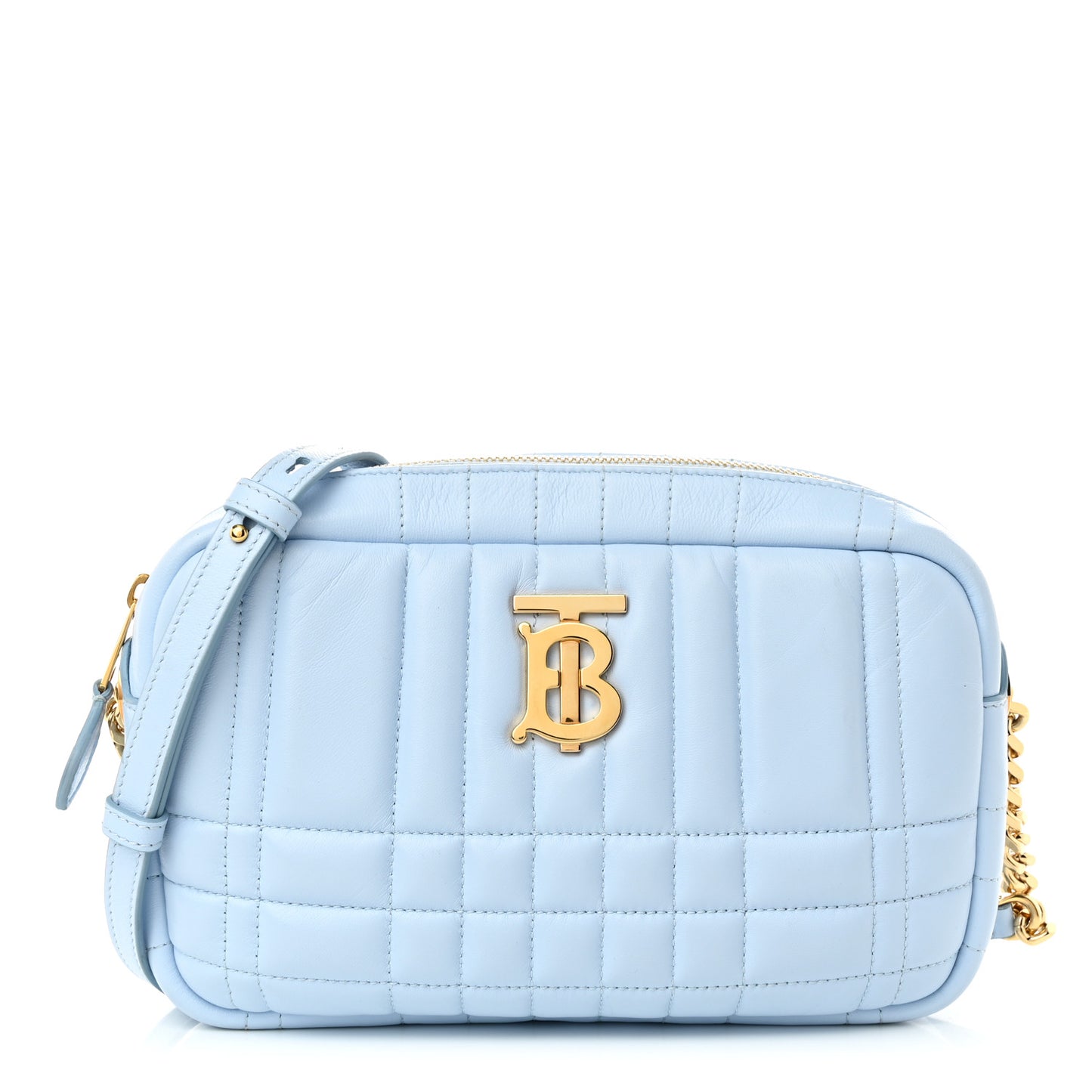 Lambskin Quilted Mini Lola Camera Bag Pale Blue