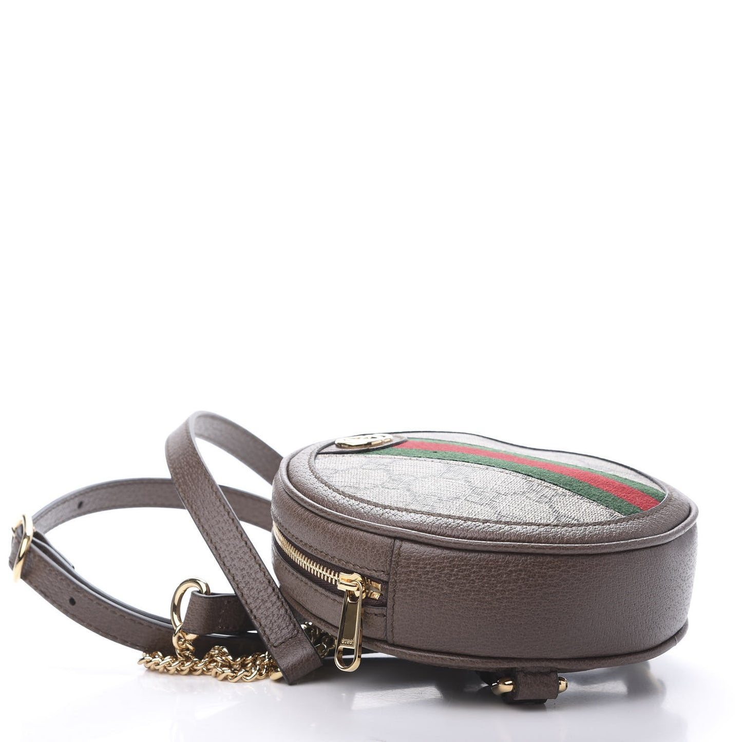 GG Supreme Monogram Web Mini Ophidia Round Backpack Brown