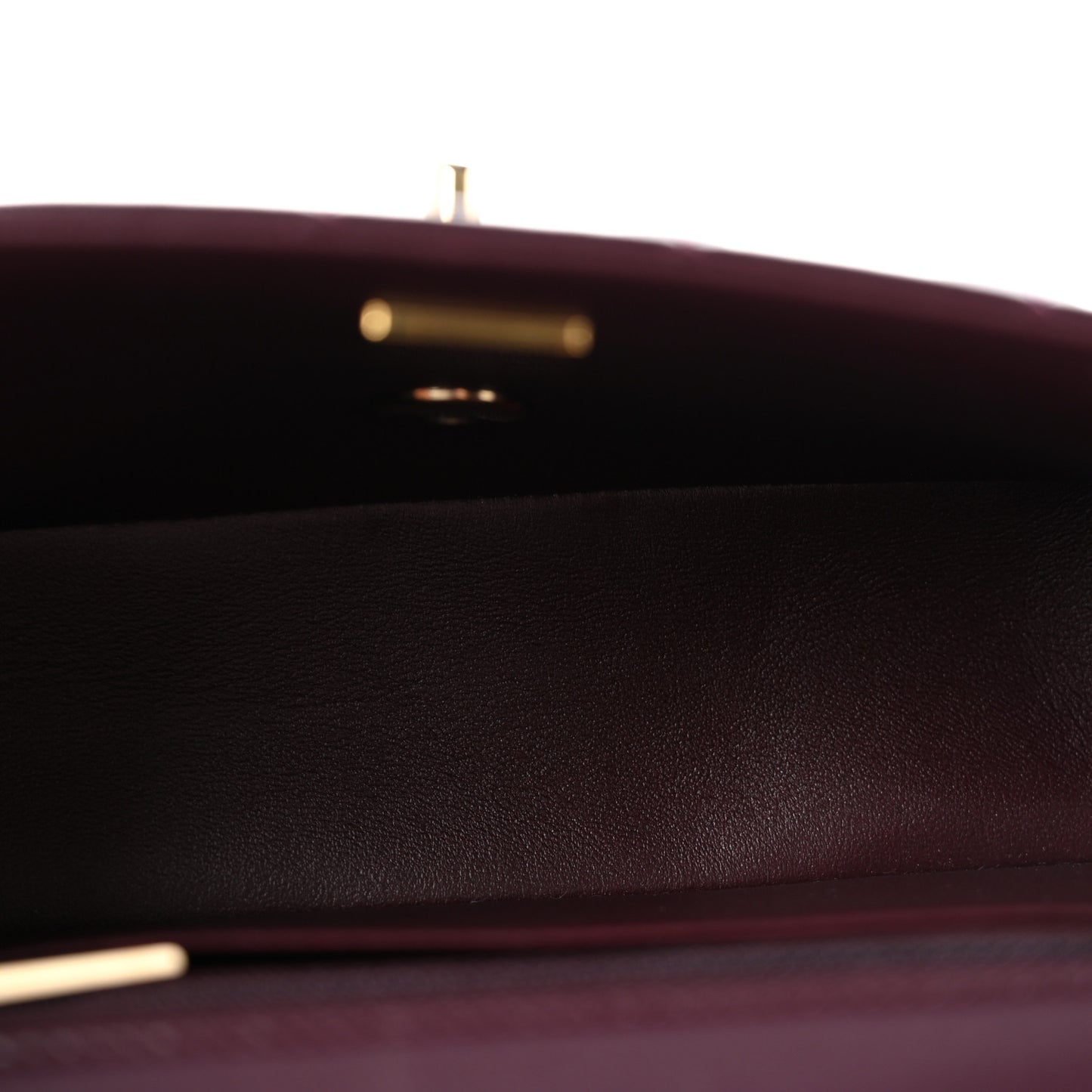 Lambskin Quilted Mini Rectangular Flap Burgundy