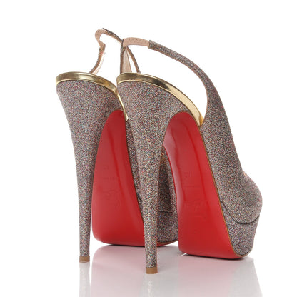 Christian Louboutin Glitter Lady Peep Sling 150 Pumps 40 Multicolor 4 of 7