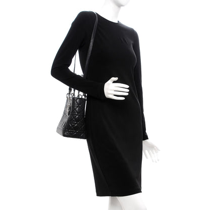 Christian Dior Lambskin Cannage Medium Lady Dior Black 2 of 7