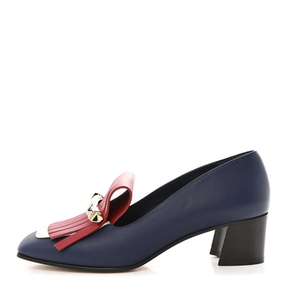 Valentino Garavani Nappa Rockstud Uptown Fringe Loafer 50 Pumps 40 Rosso Valentino Ivory Pure Blue 1 of 11