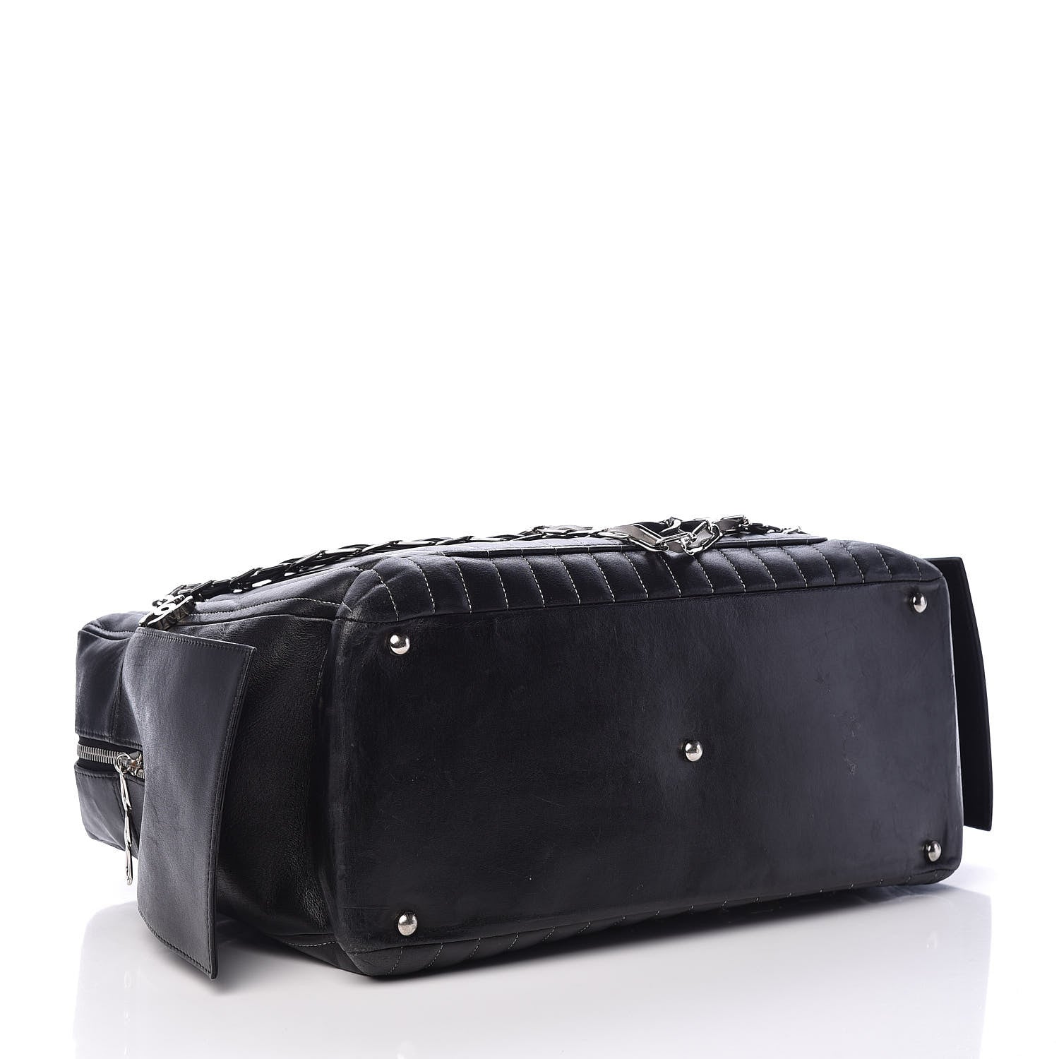 Chanel Lambskin Vertical Quilted Mademoiselle Camera Case Black 4 of 10