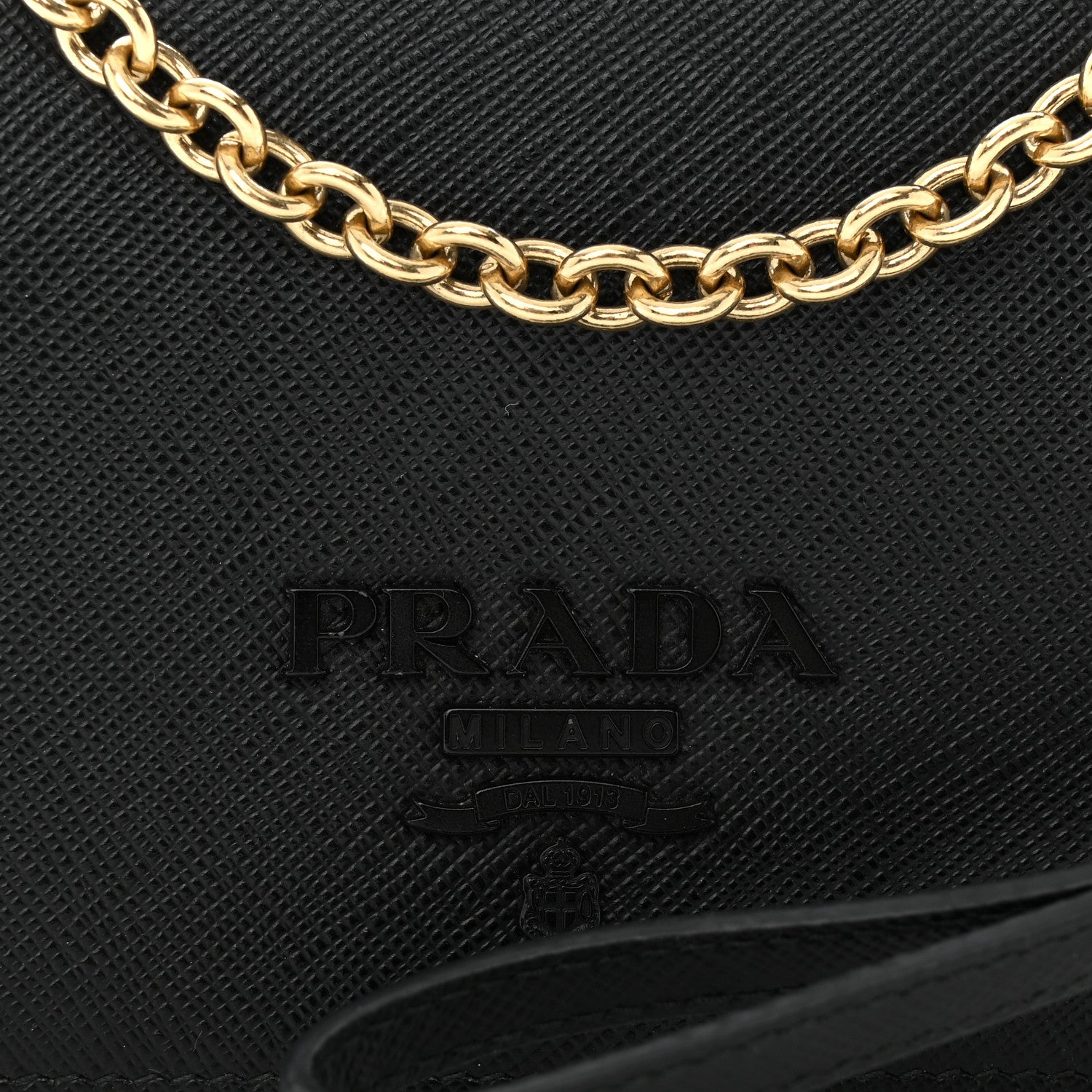 Prada Saffiano Shine Monochrome Mini Flap Crossbody Wristlet Bag Black 7 of 9