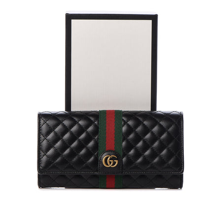 Gucci Calfskin Web Trapuntata GG Continental Wallet Black 8 of 8