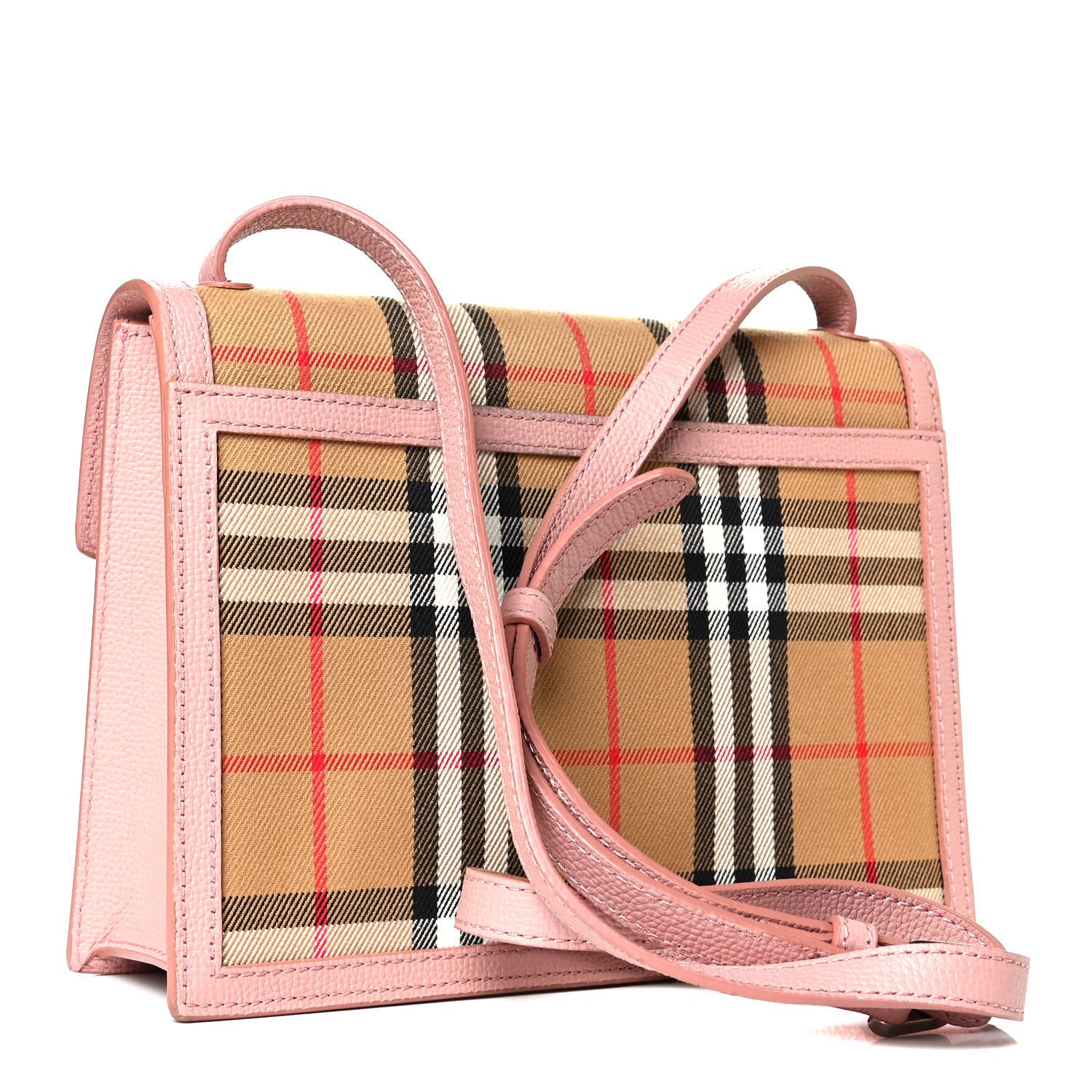 Burberry Grainy Calfskin Vintage Check Small Macken Crossbody Bag Ash Rose 2 of 5