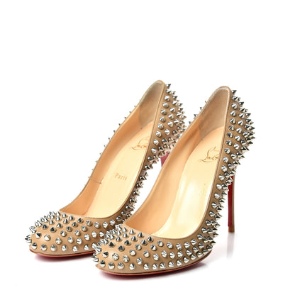 Christian Louboutin Nappa Fifi Spikes 100 Pumps 40 Corde Silver 2 of 10
