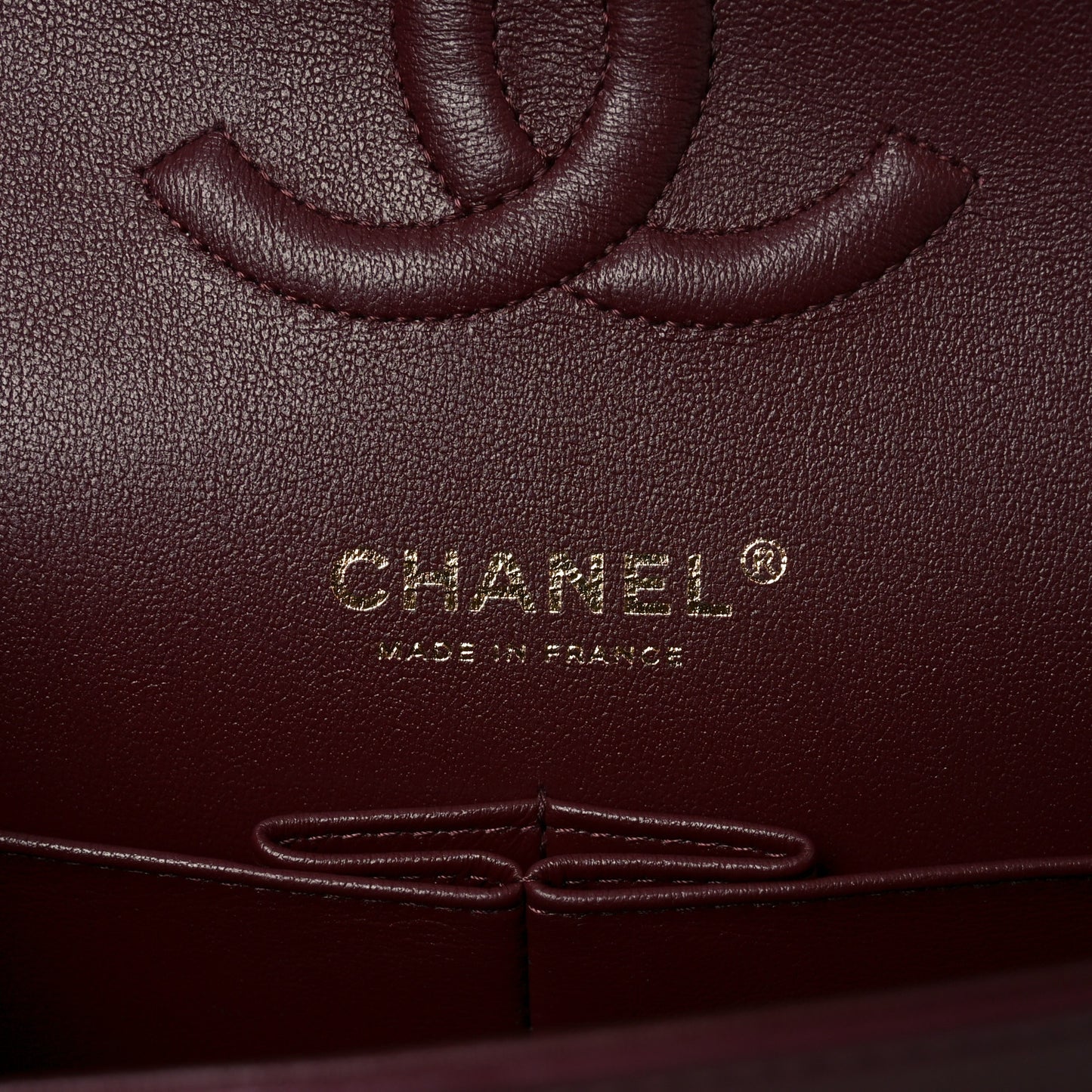 Lambskin Quilted Medium Double Flap Burgundy