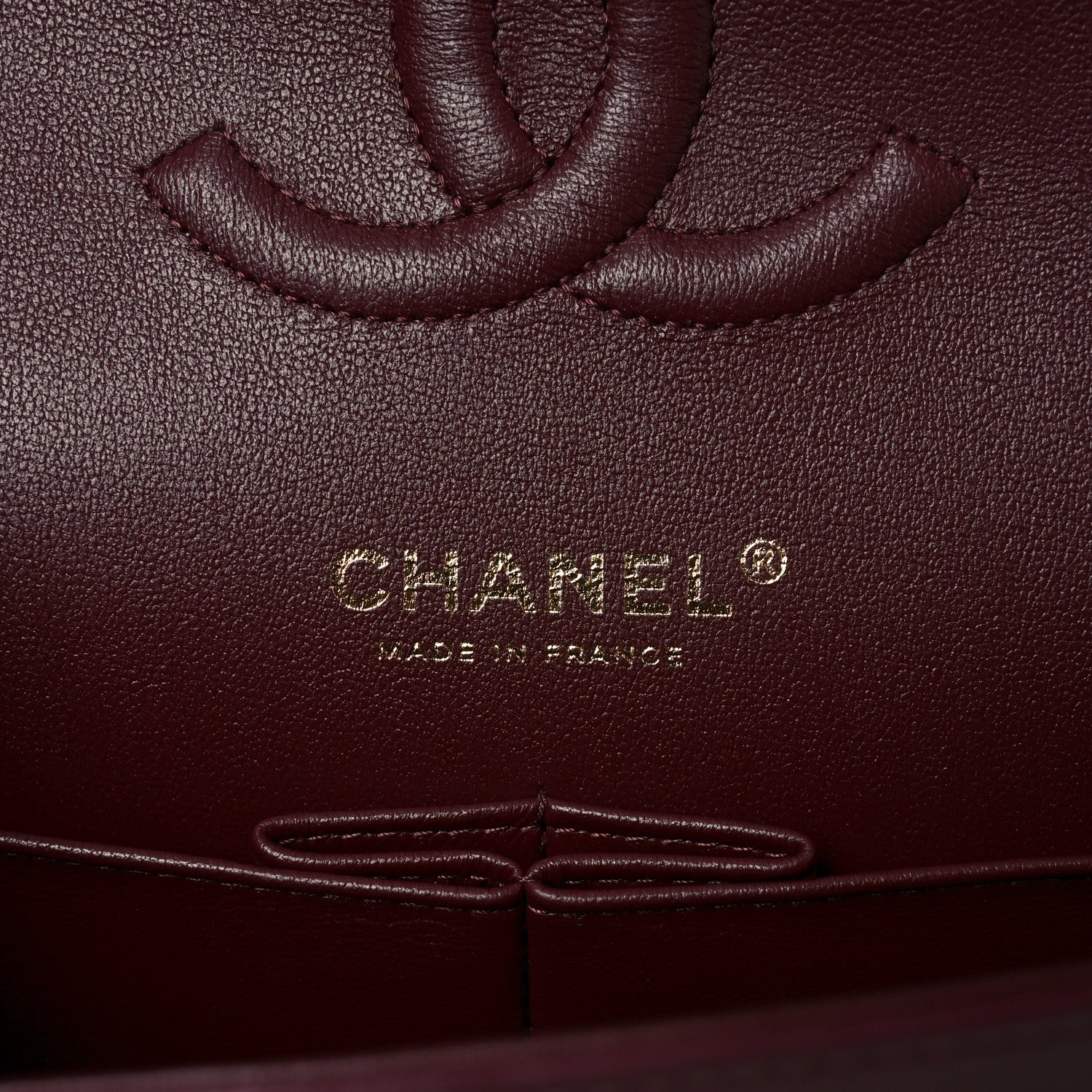 Chanel Lambskin Quilted Medium Double Flap Burgundy 6 of 10