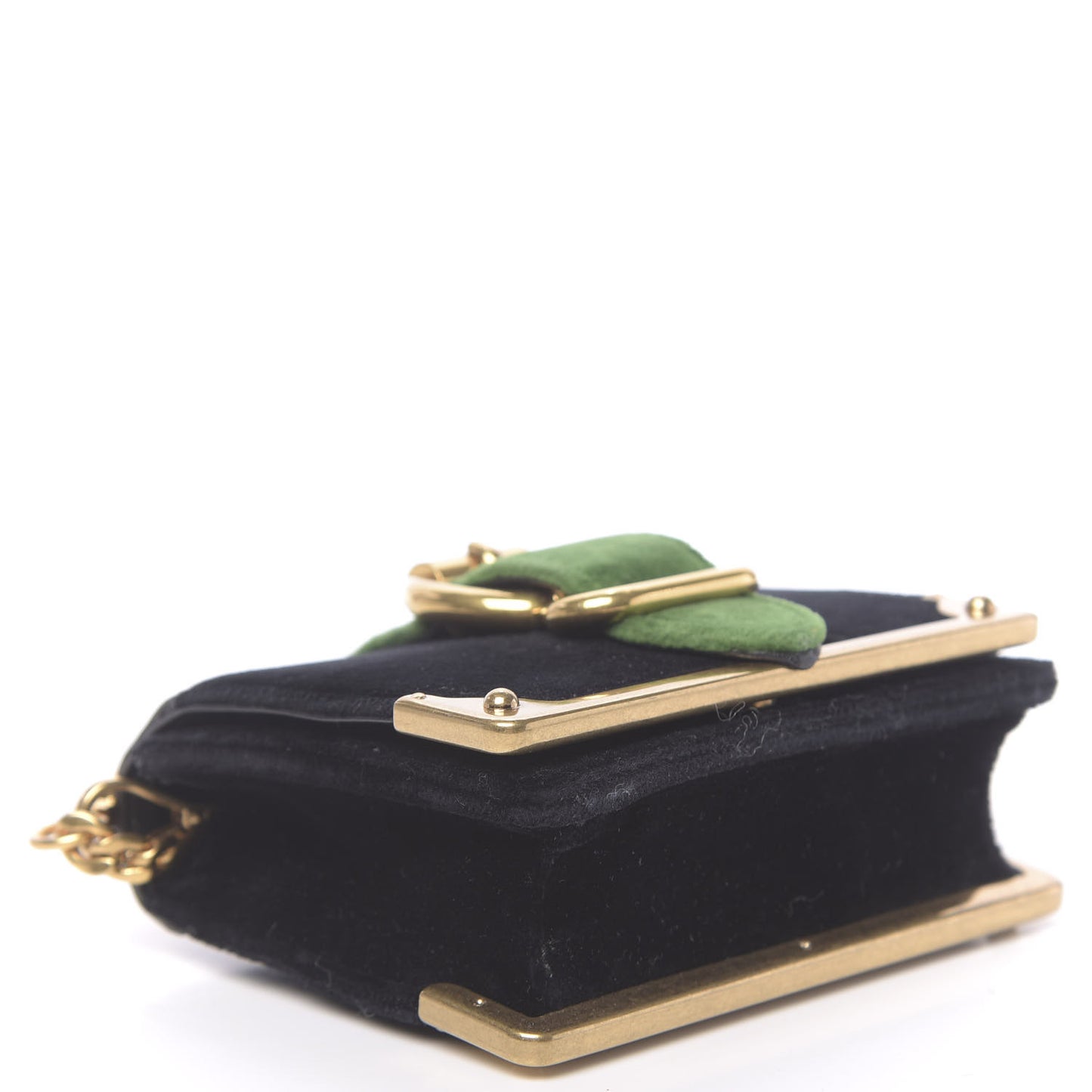 Velvet City Calfskin Micro Cahier Bag Black Alloro