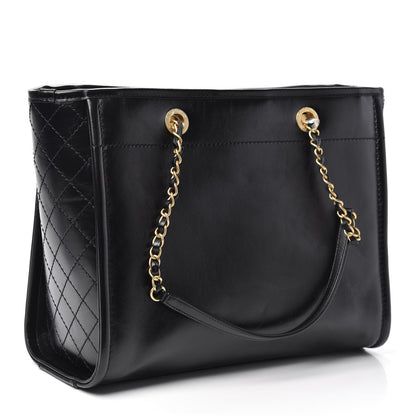 Chanel Aged Calfskin Small Charms Deauville Tote Black 3 of 10