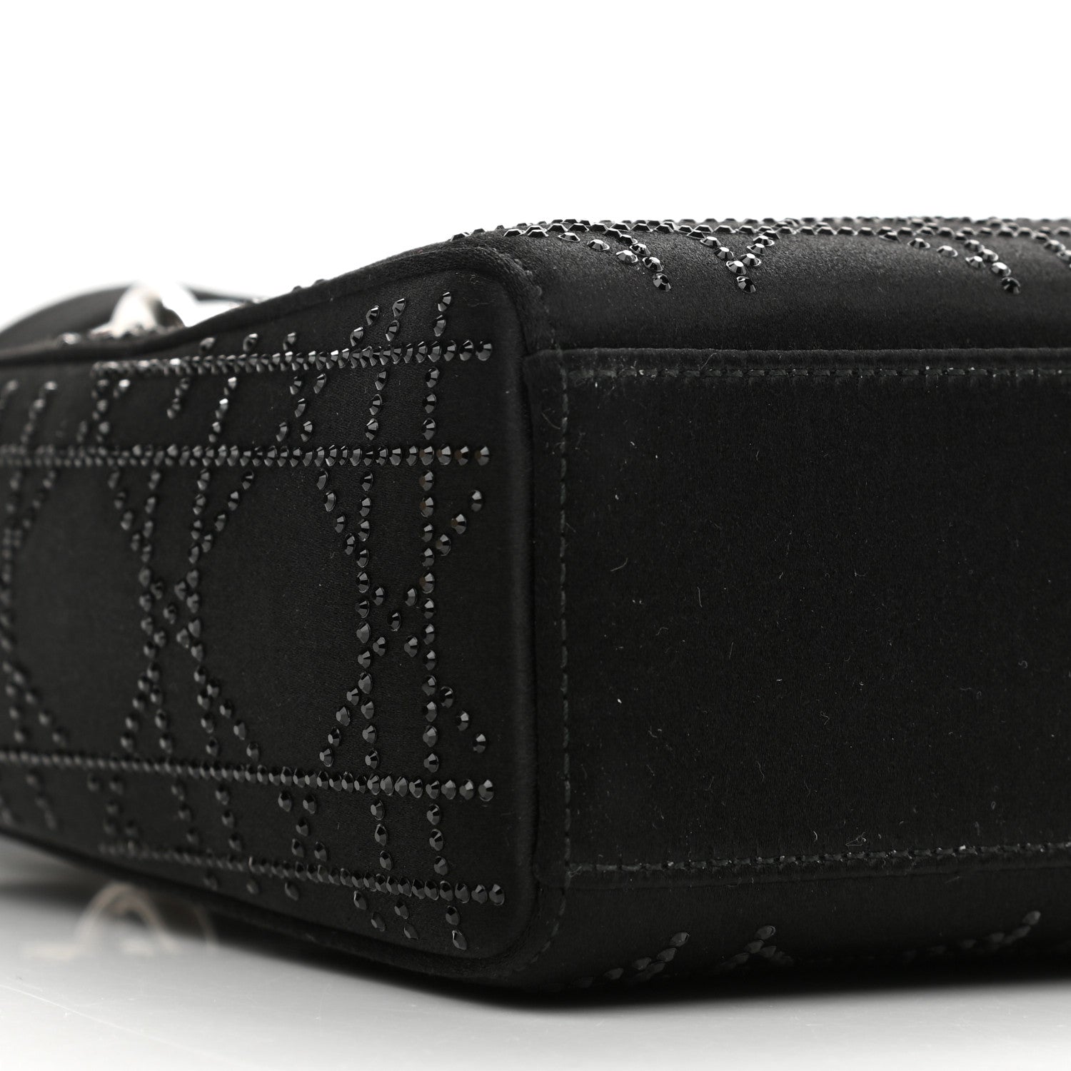 Christian Dior Satin Crystal Cannage Mini Lady Dior Black 7 of 8