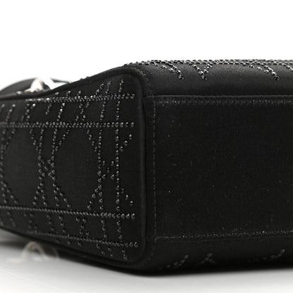 Christian Dior Satin Crystal Cannage Mini Lady Dior Black 7 of 8