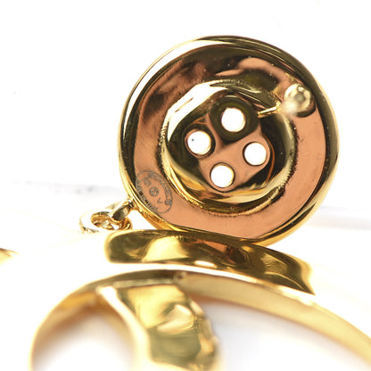 Chanel Metal Large Paris Button Earrings Gold 4 of 5