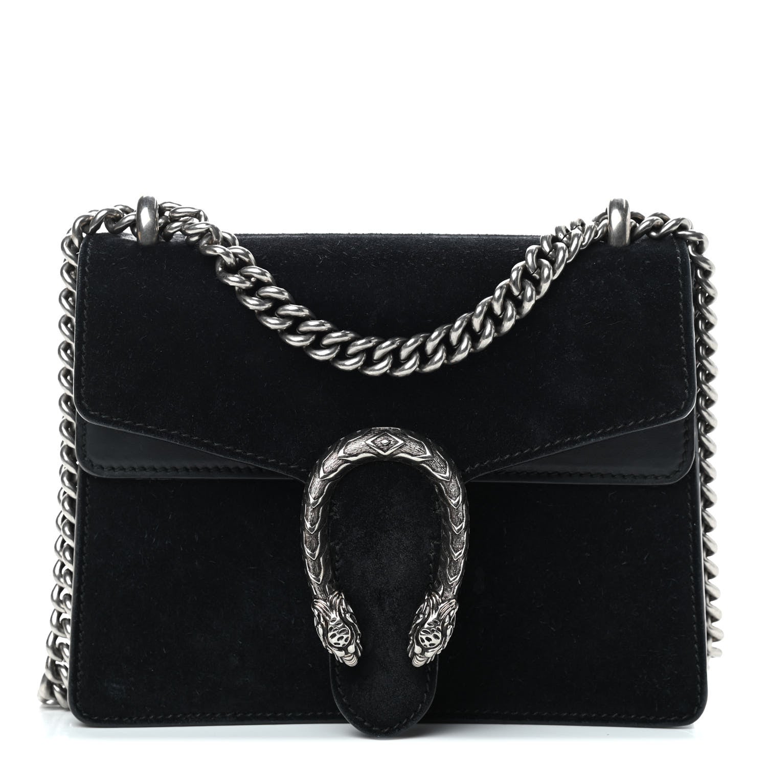 Gucci Suede Mini Dionysus Shoulder Bag Black 1 of 10