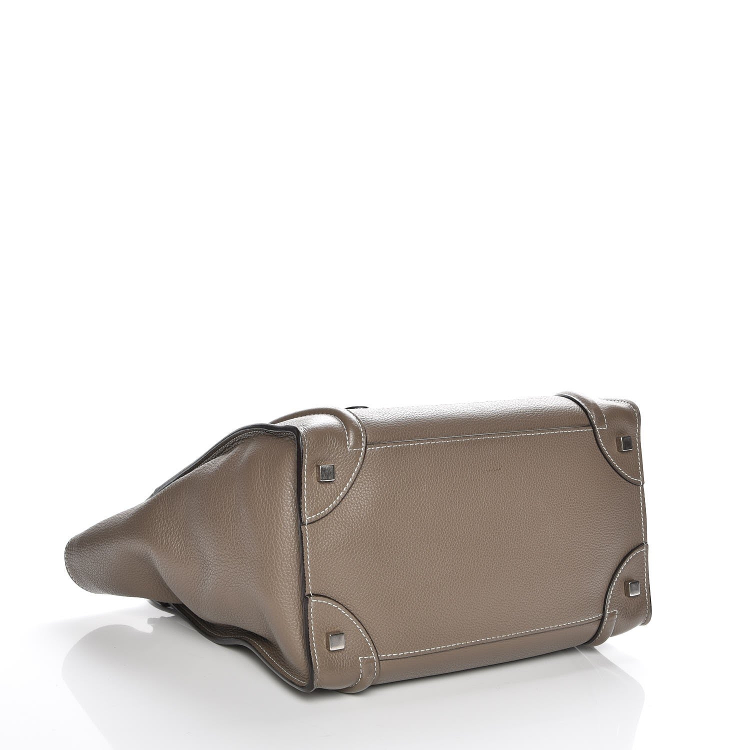 Celine Drummed Calfskin Mini Luggage Souris 4 of 10