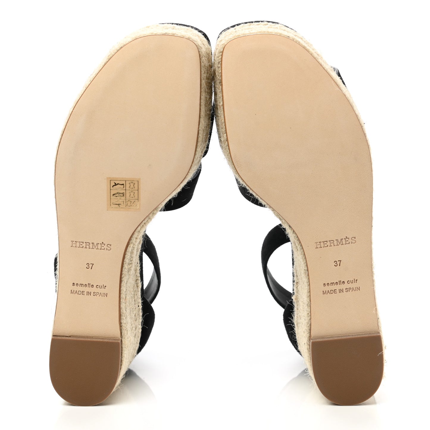 Suede Elda Espadrille Wedge Sandals 37 Black