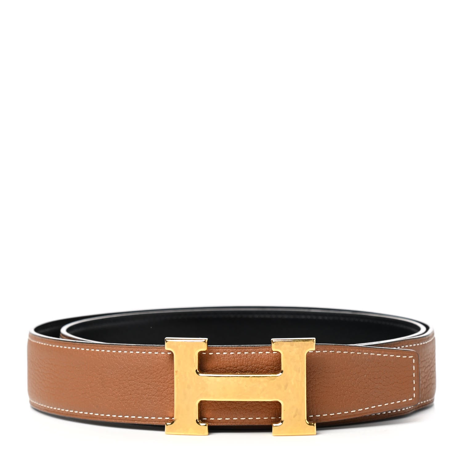 Hermes Box Togo 32mm Martelee H Belt 100 Black Gold 1 of 6