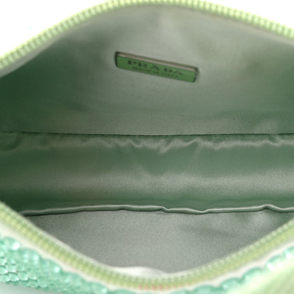 Prada Satin Crystal Mini Re-Edition 2000 Bag Acqua 4 of 12