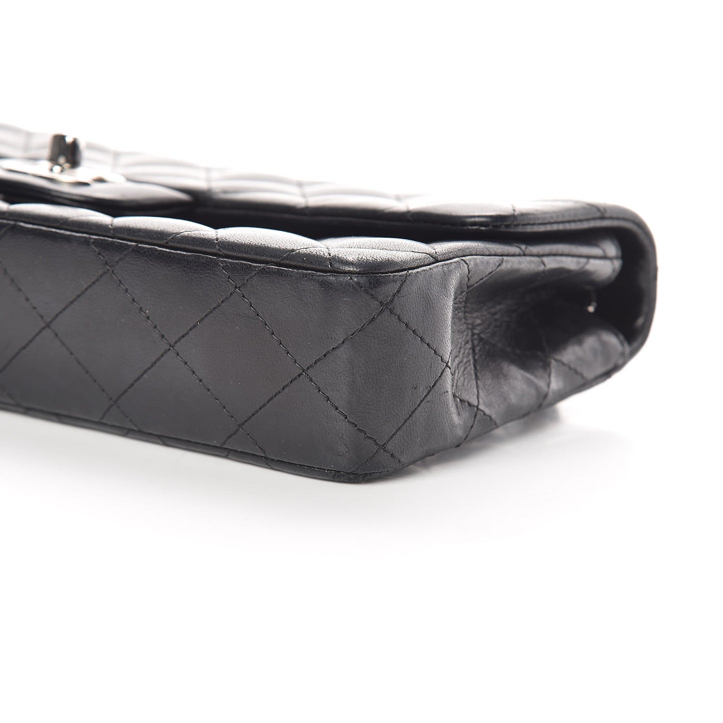 Lambskin Quilted East West Flap Black