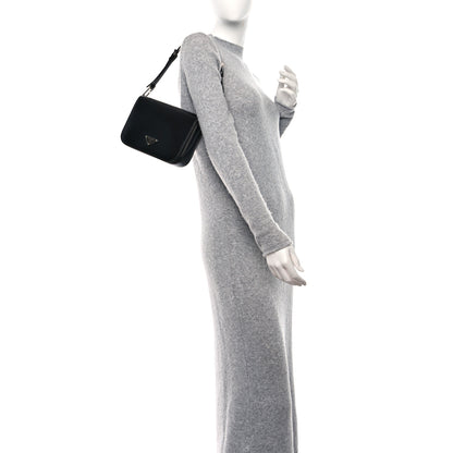 Prada Spazzolato Flap Shoulder Bag Black 2 of 8