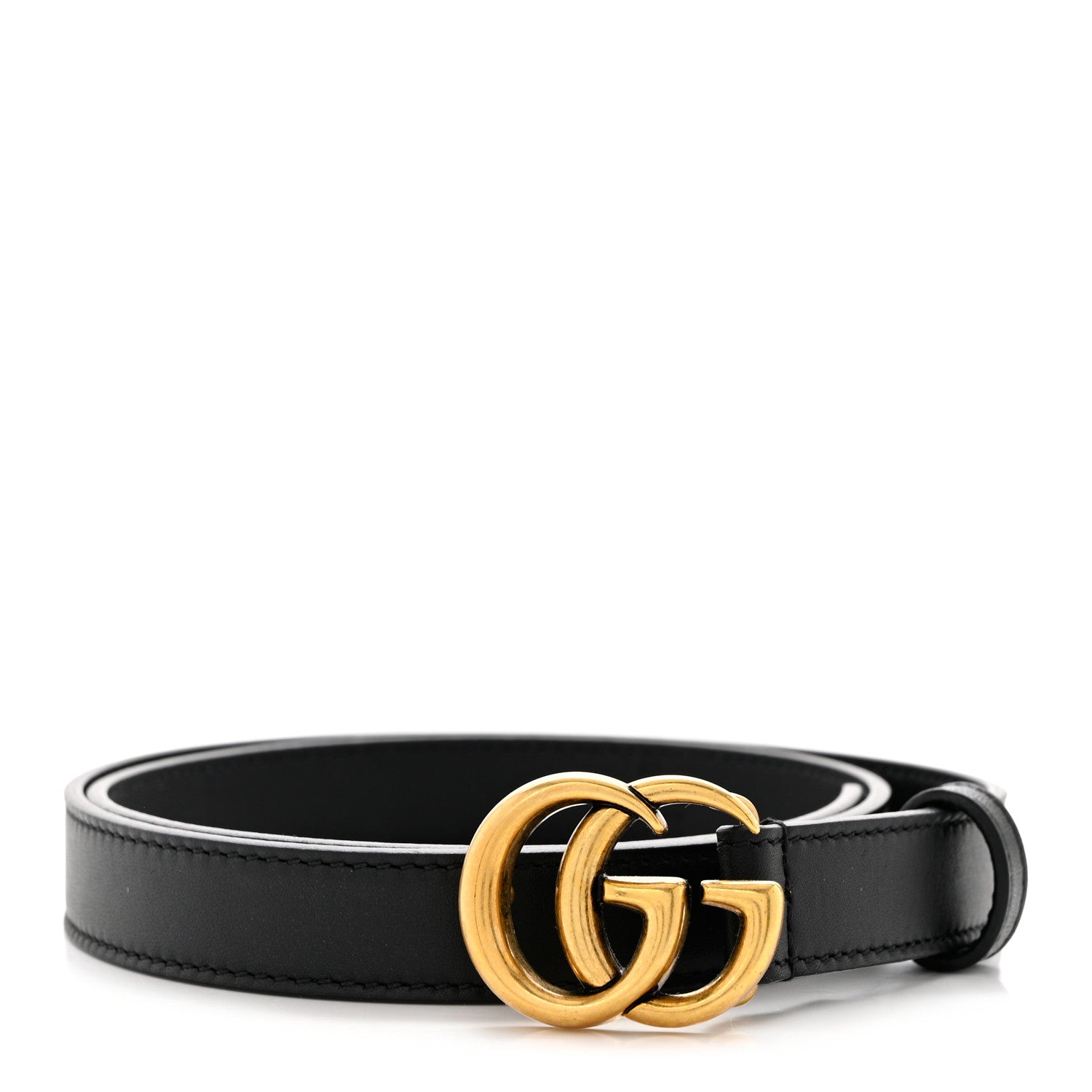 Gucci Calfskin Double G 20mm Belt 75 30 Black 1 of 3