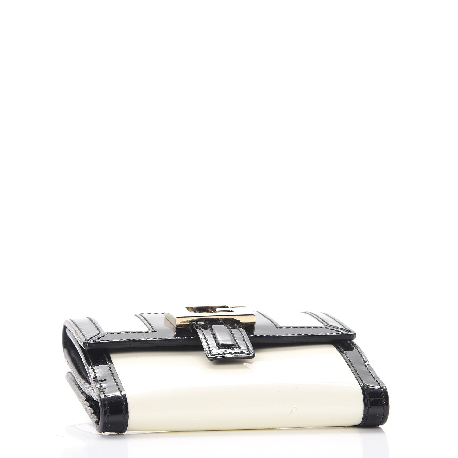 Gucci Patent G Compact Wallet White Black 4 of 11