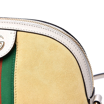 Gucci Suede Calfskin GG Web Small Ophidia Dome Shoulder Bag Burro New Mystic White 11 of 13