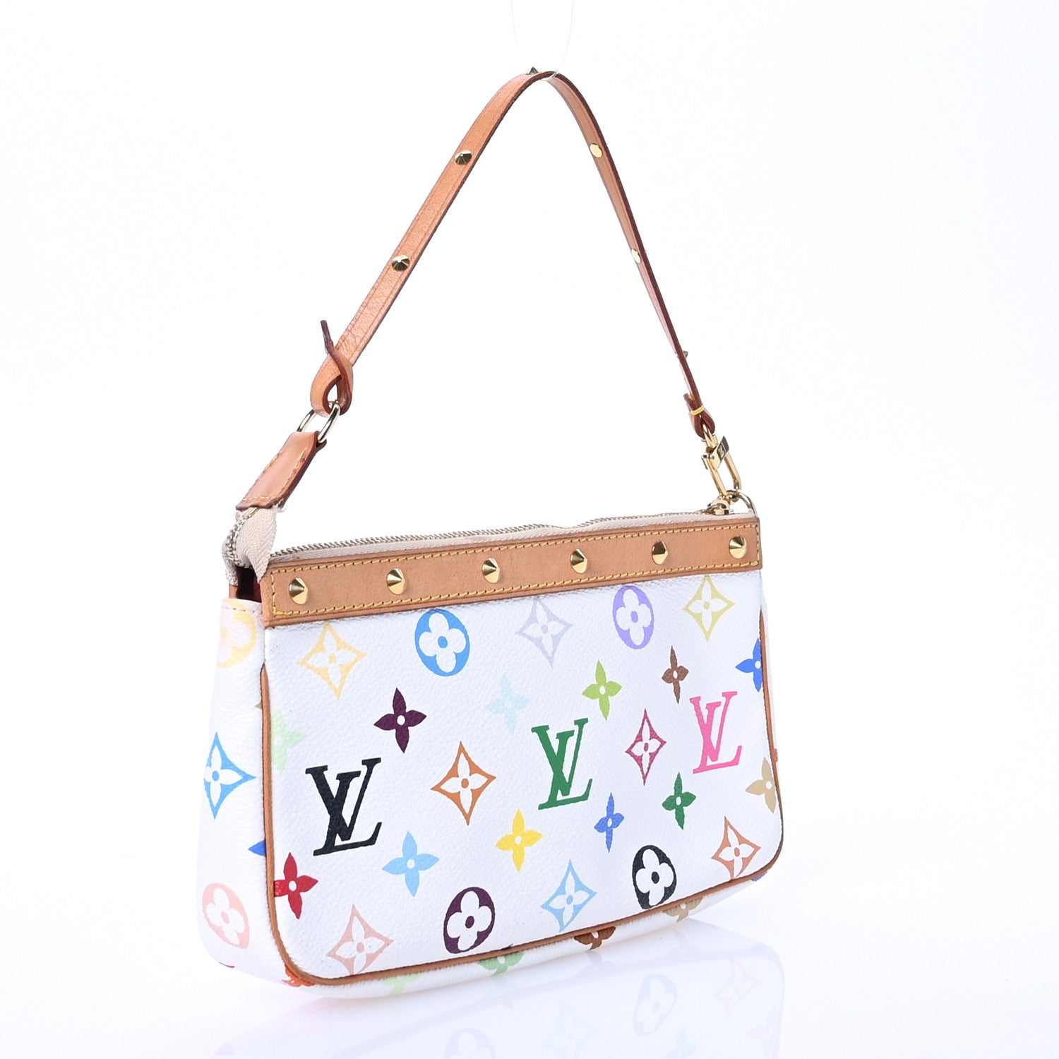 Louis Vuitton Monogram Multicolor Pochette Accessories White 3 of 12