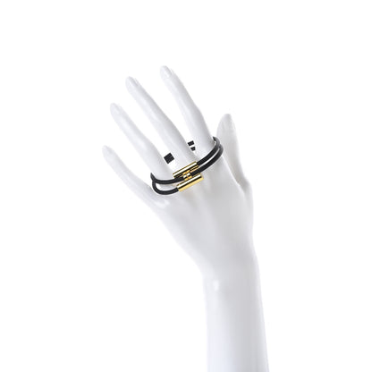 Hermes Double Wrap Cord Tournis Bracelet Black 2 of 6
