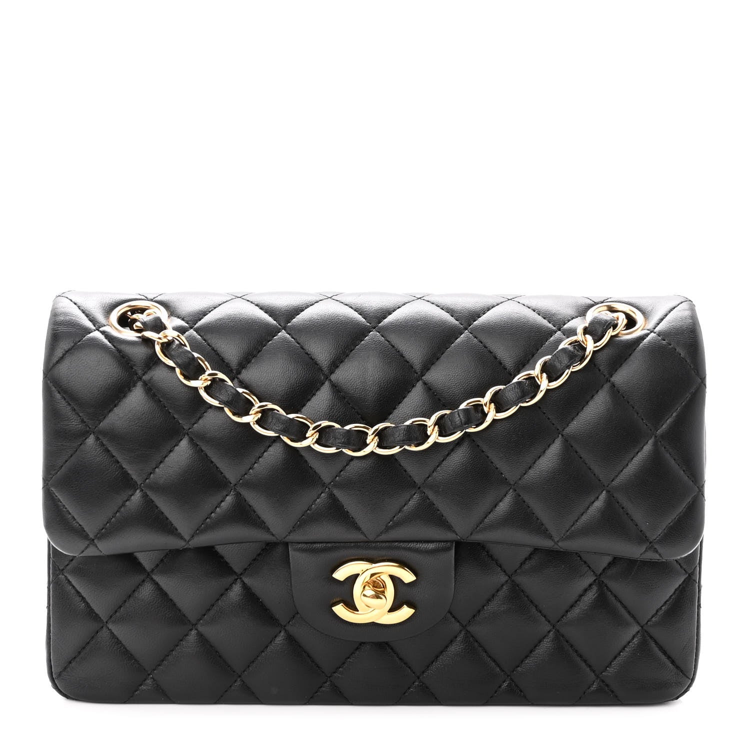 Chanel Lambskin Quilted Small Double Flap Black 1 of 9