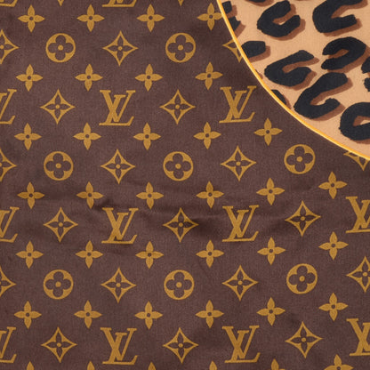 Louis Vuitton Silk Leopard Monogram Square Scarf 1 of 5