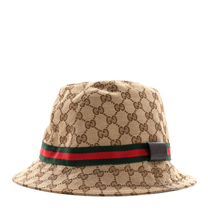 Gucci GG Monogram Web Bucket Hat XL Brown 1 of 9