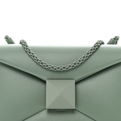Valentino Garavani Nappa Lacquer Monochrome One Stud Chain Clutch Morning Dew 5 of 11
