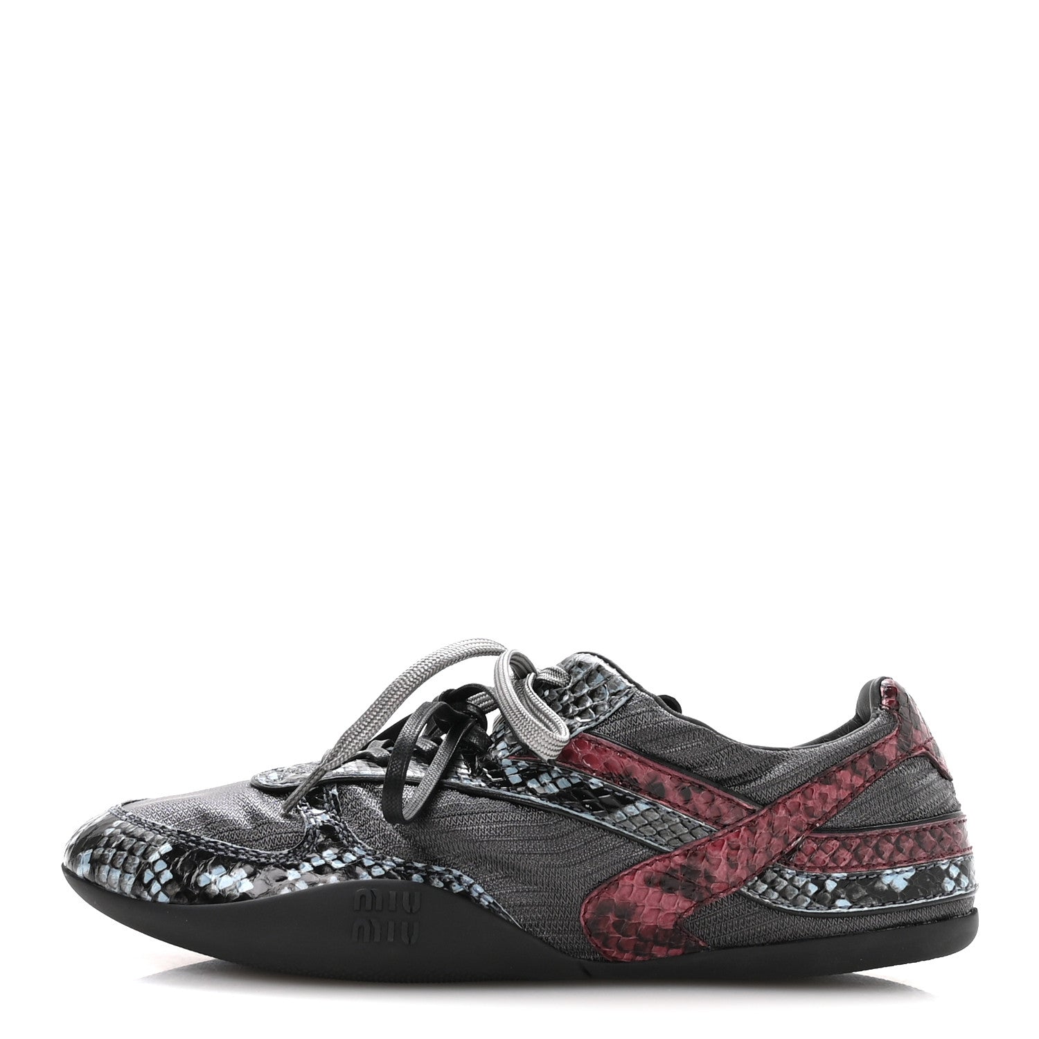 Miu Miu Nylon Technical Ayers Pitone Gymnasium Sneakers 38 Blue Multicolor 1 of 8