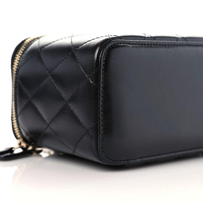 Chanel Lambskin Quilted Small Vanity Case With Chain Black 8 of 9