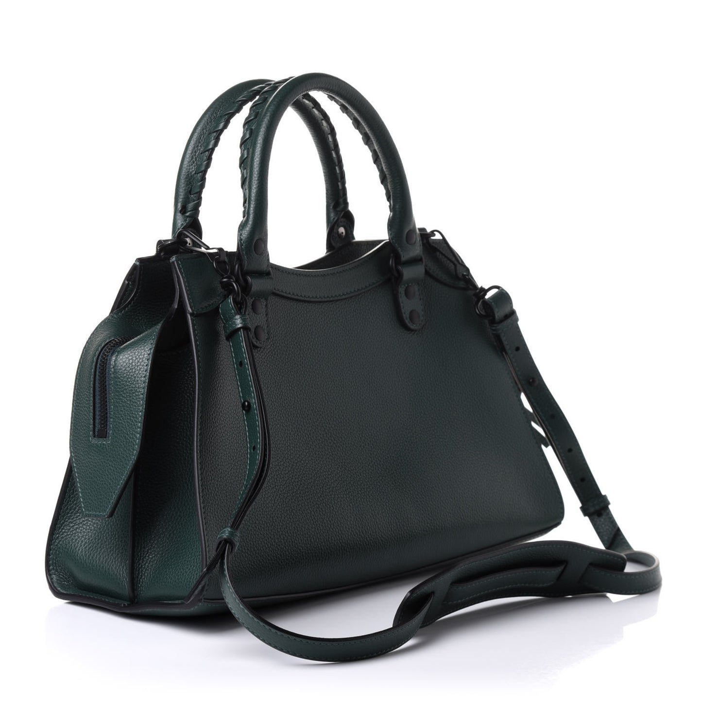 Grained Calfskin Neo Classic Matte Black Hardware S City Forest Green