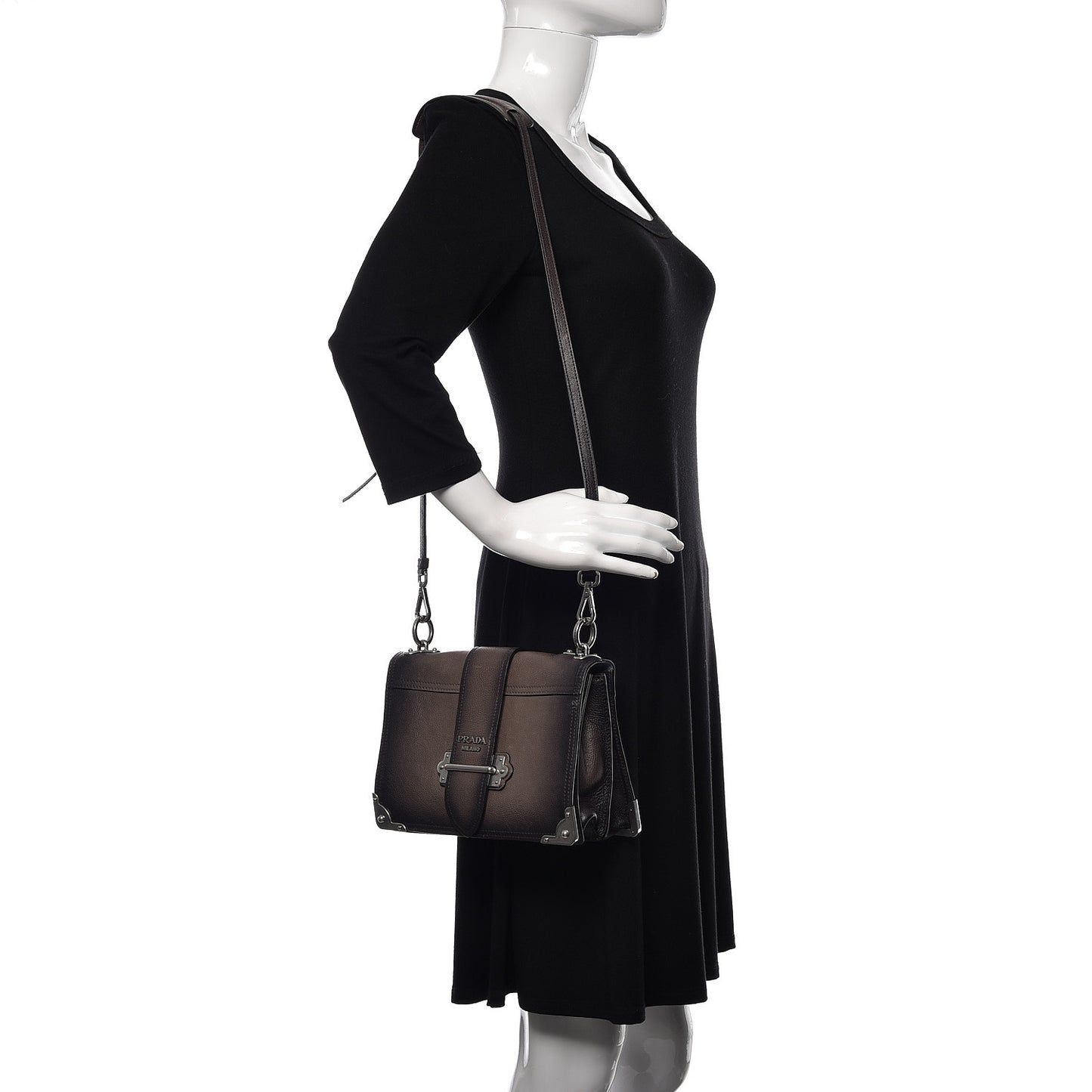 Glace Calfskin Sfumata Cahier Bag Argilla Astrale