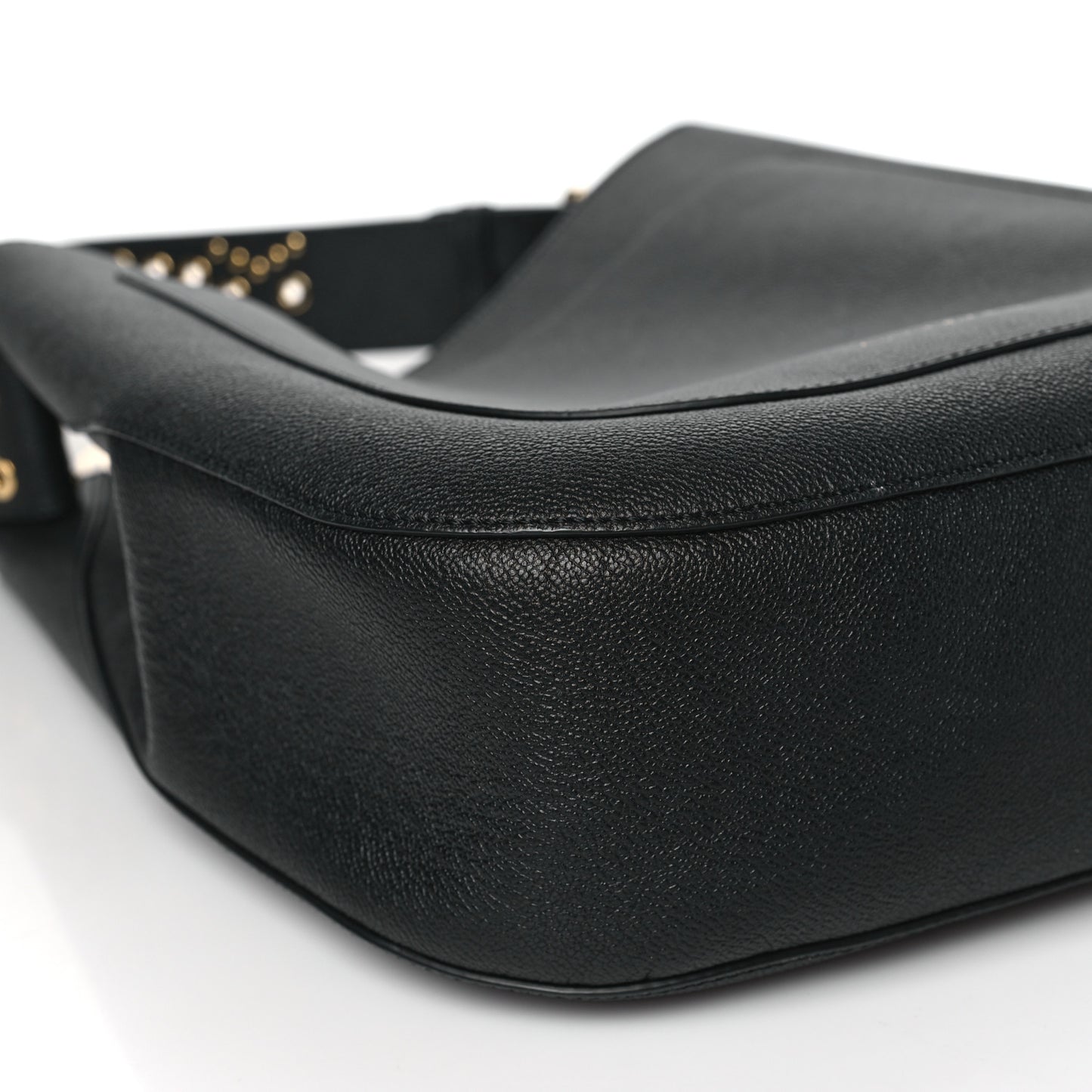 Soft Grainy Calfskin Small Studded Elmstone Hobo Black