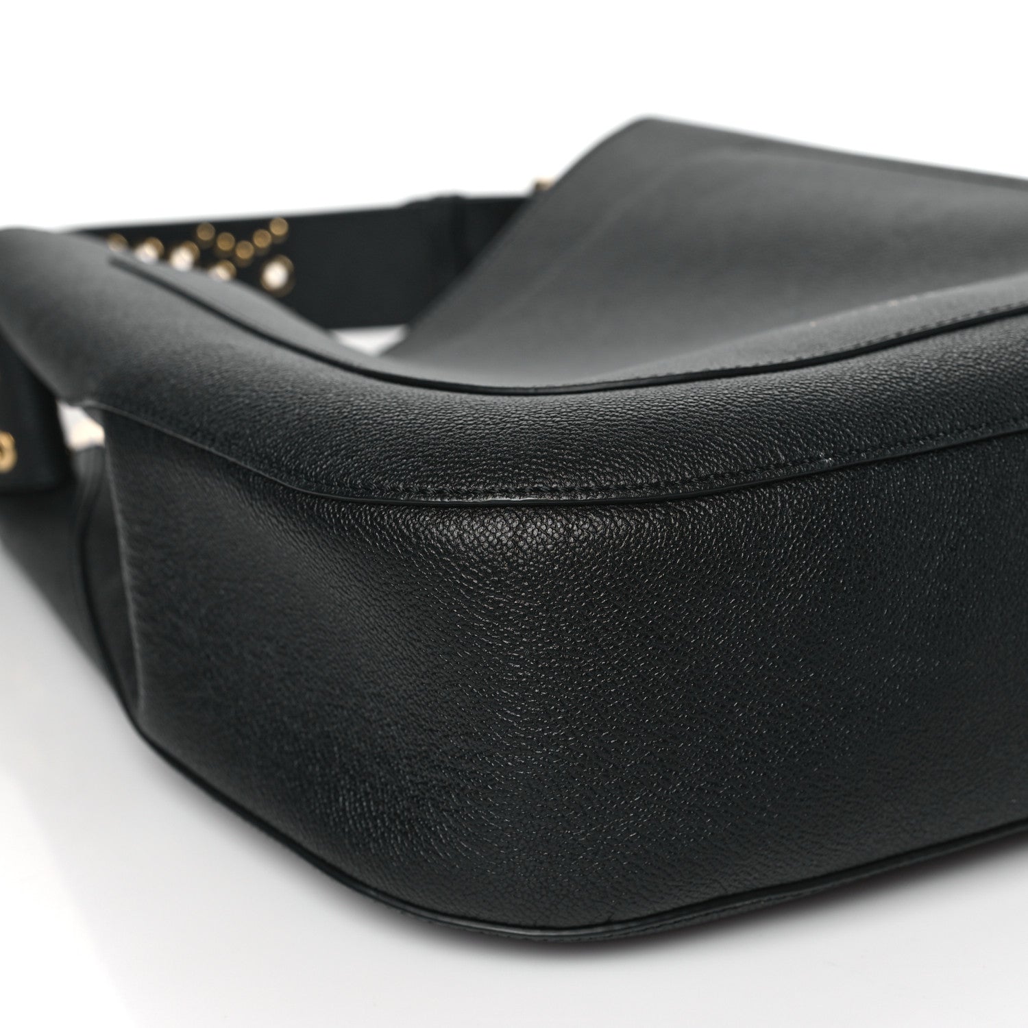 Burberry Soft Grainy Calfskin Small Studded Elmstone Hobo Black 7 of 8