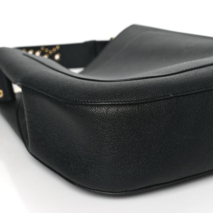 Burberry Soft Grainy Calfskin Small Studded Elmstone Hobo Black 7 of 8