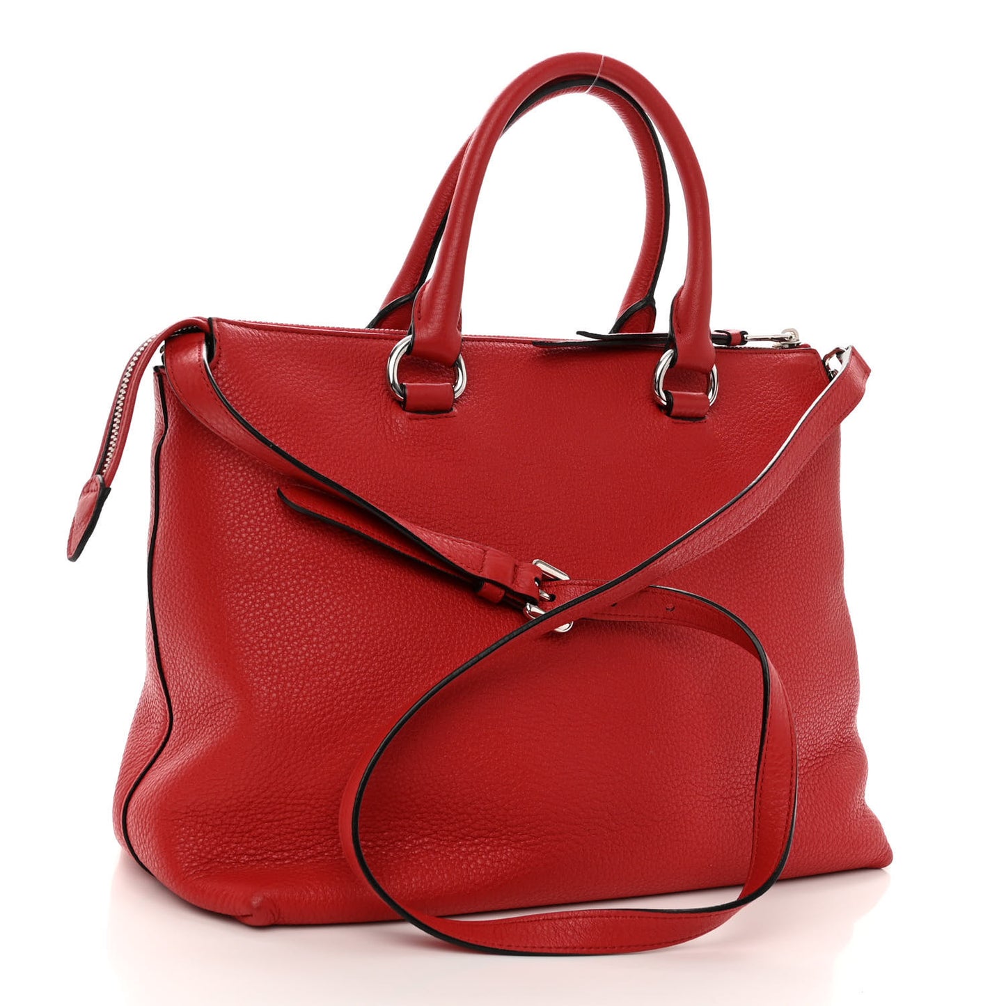 Vitello Phenix Top Handle Bag Rosso