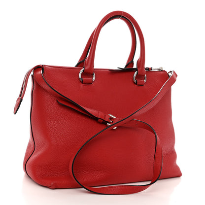 Prada Vitello Phenix Top Handle Bag Rosso 3 of 10