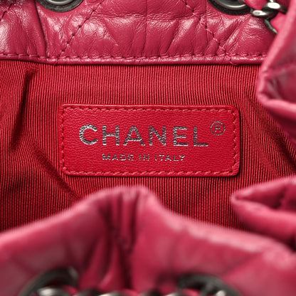 Chanel Aged Calfskin Chevron Quilted Small Gabrielle Backpack Dark Pink 6 of 9