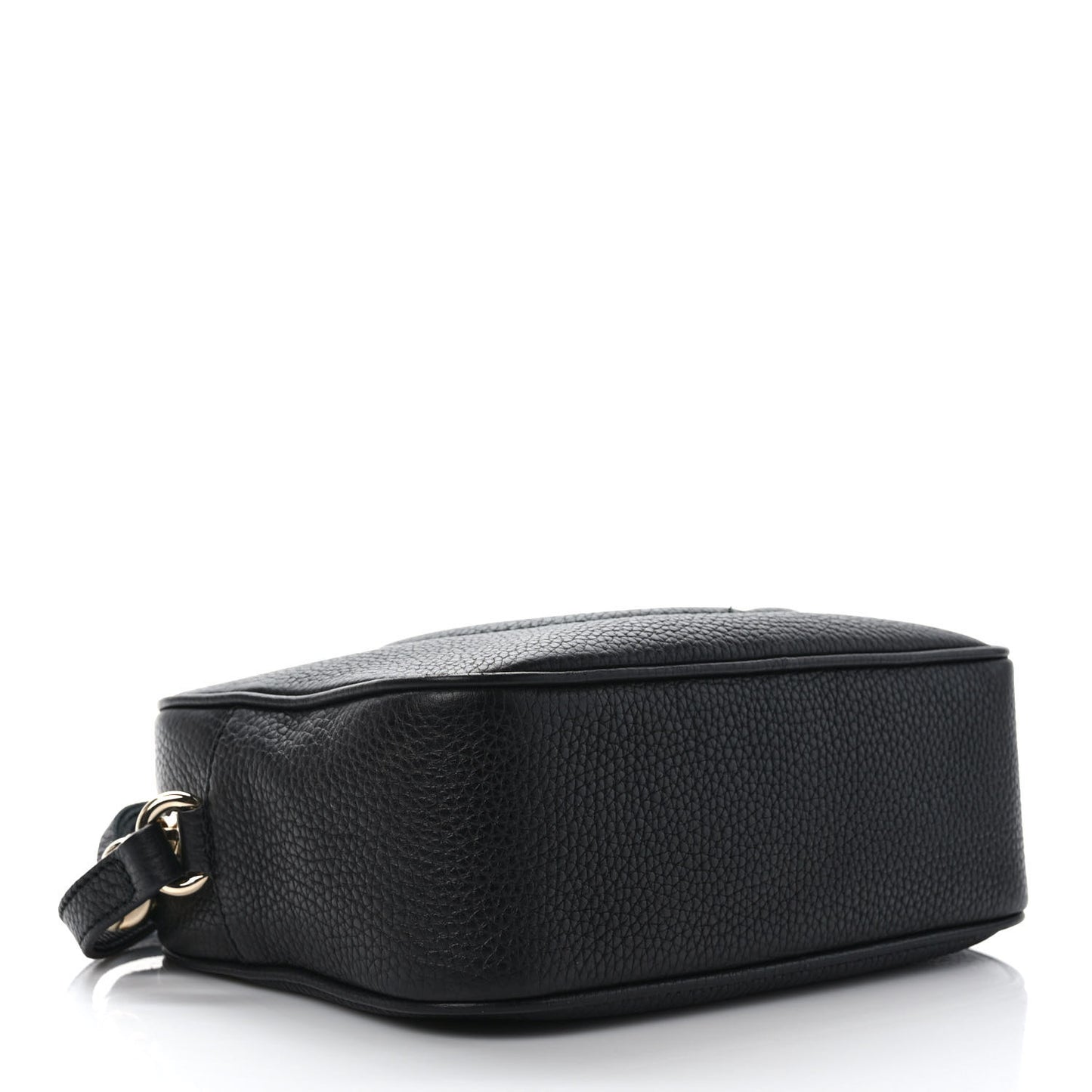 Pebbled Calfskin Small Soho Disco Bag Black