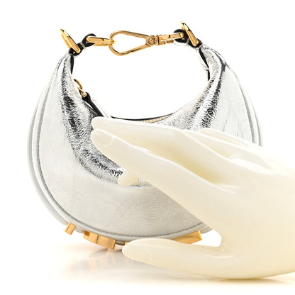 Fendi Rock Millenium Nano Fendigraphy Hobo Charm Argento 2 of 10