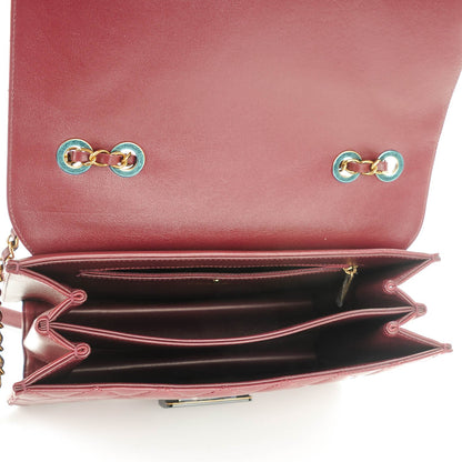 Chanel Sheepskin Quilted Large Beauty Lock Flap Burgundy 5 of 6