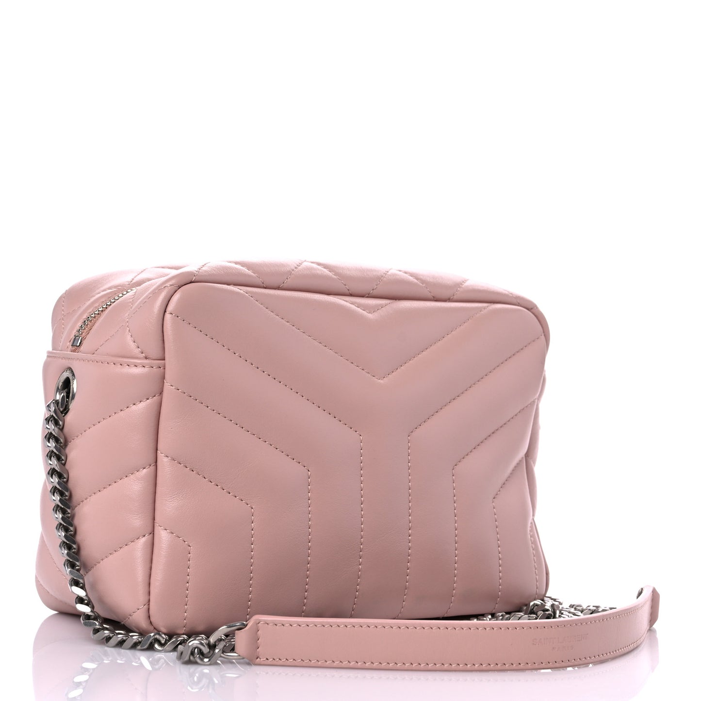 Calfskin Y Quilted Monogram Small Loulou Camera Pale Pink