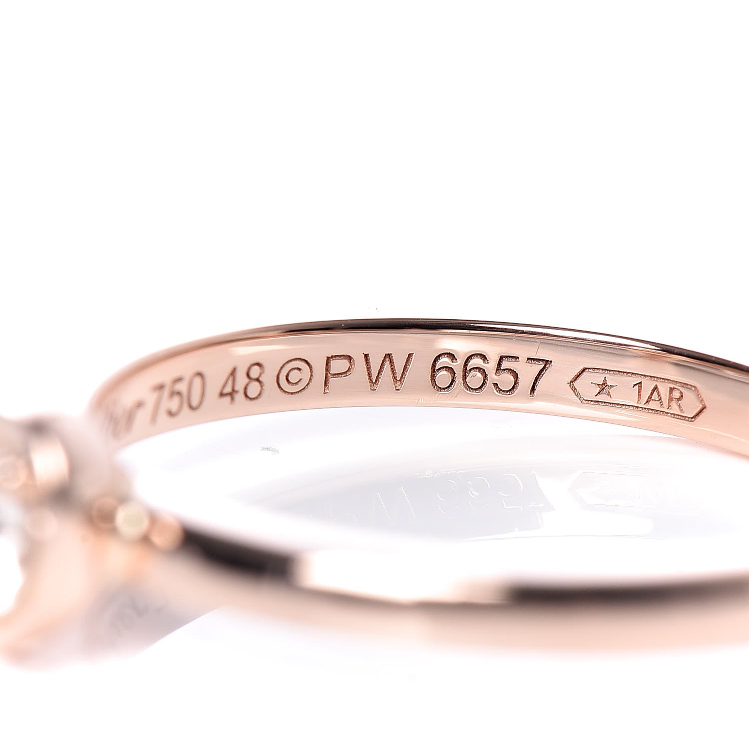 Cartier 18K Pink Gold Diamond D'Amour Heart Ring 48 4.5 5 of 5