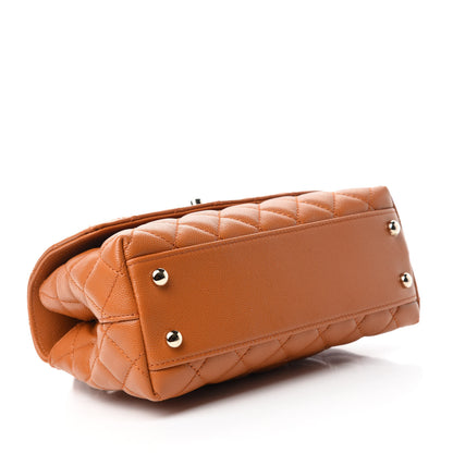 Chanel Caviar Quilted Mini Coco Handle Flap Light Brown 4 of 10